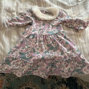 Janie & Jack fur collared dress (3t)